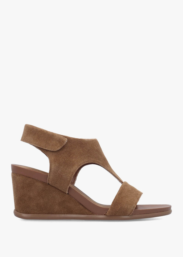 Alack Tan Suede Wedge Sandals