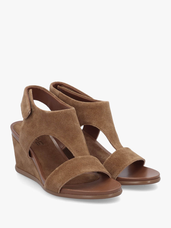 Alack Tan Suede Wedge Sandals
