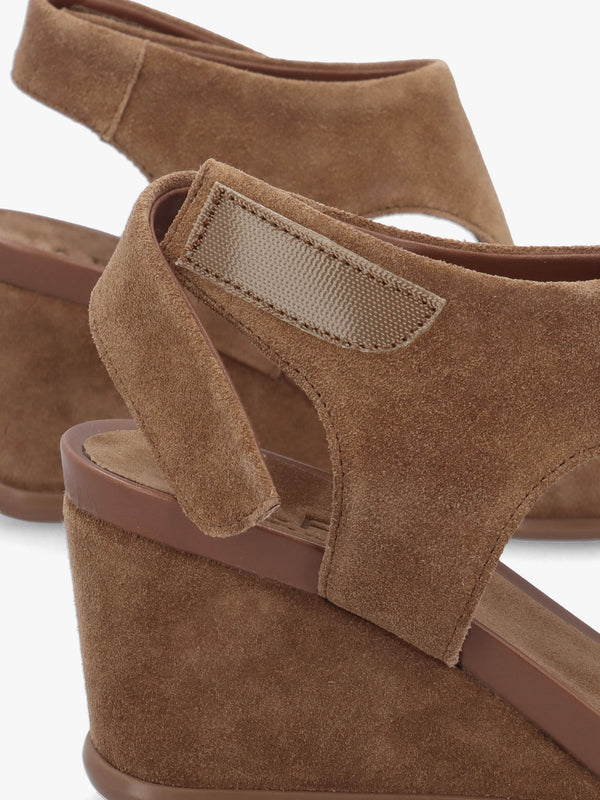 Alack Tan Suede Wedge Sandals