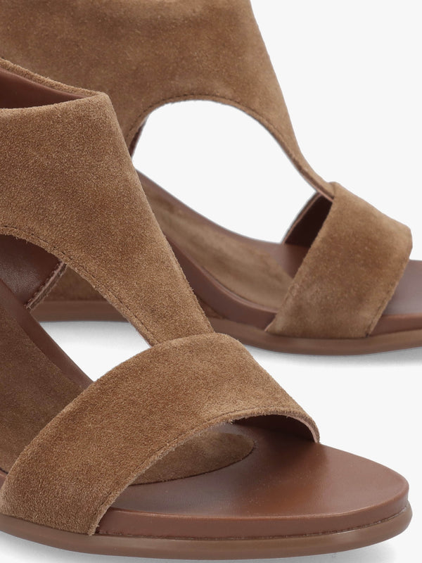 Alack Tan Suede Wedge Sandals