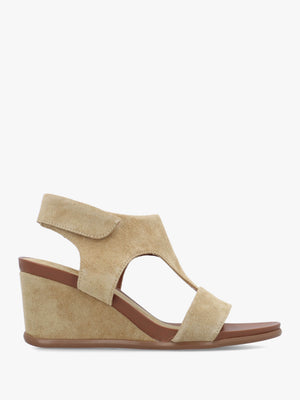 Alack Beige Suede Wedge Sandals