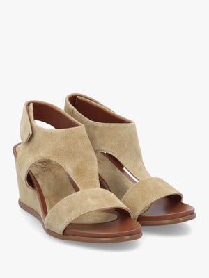 Alack Beige Suede Wedge Sandals