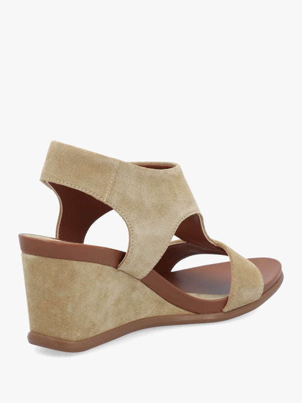 Alack Beige Suede Wedge Sandals