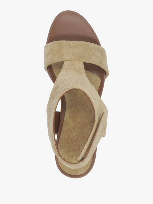 Alack Beige Suede Wedge Sandals