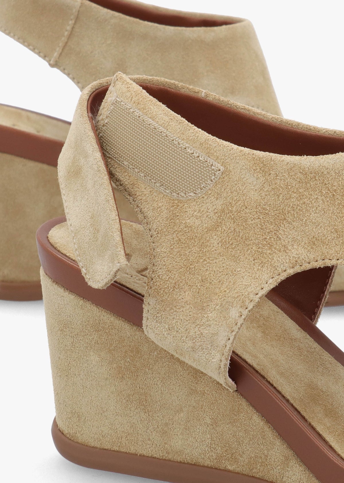 Alack Beige Suede Wedge Sandals