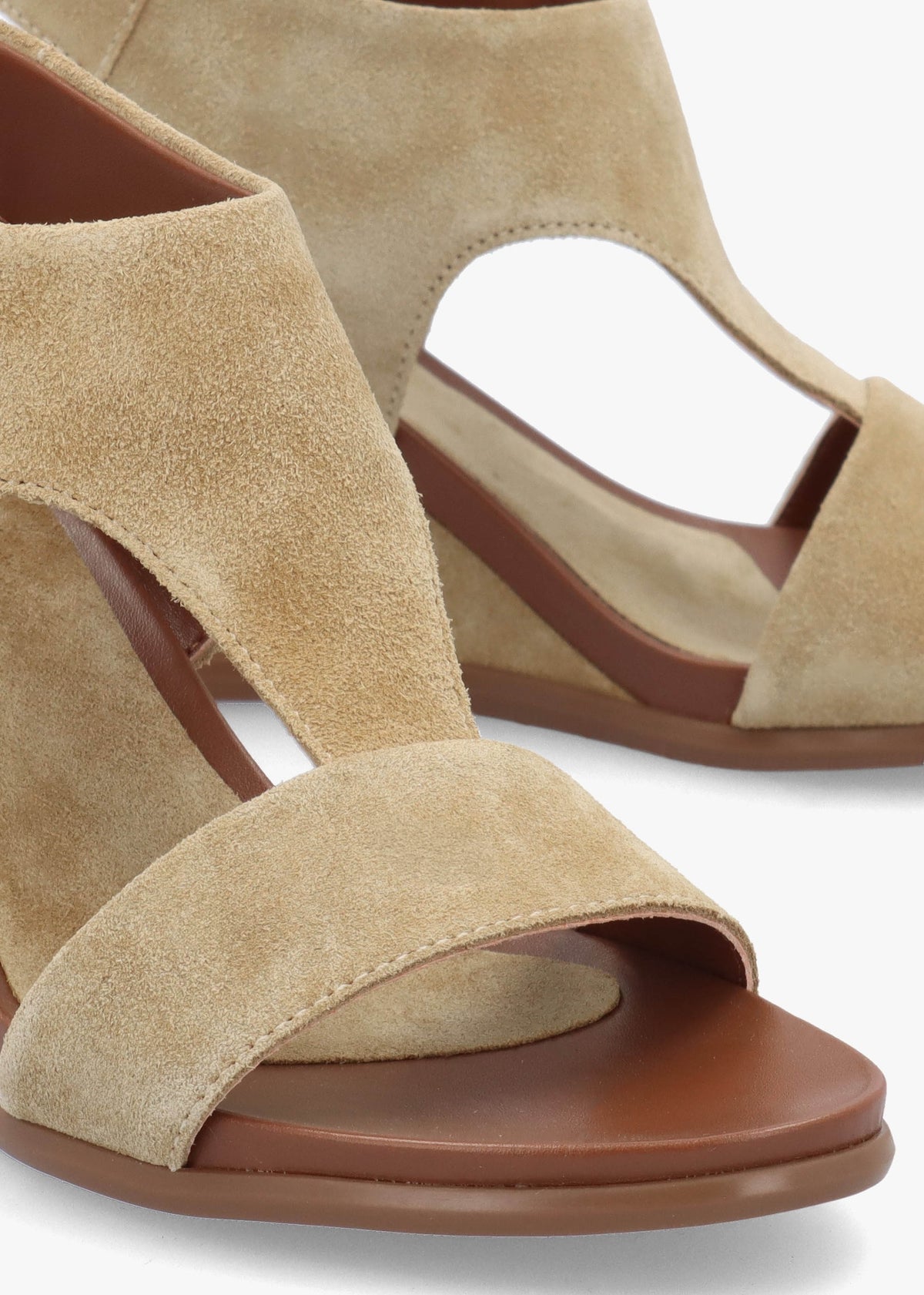 Alack Beige Suede Wedge Sandals