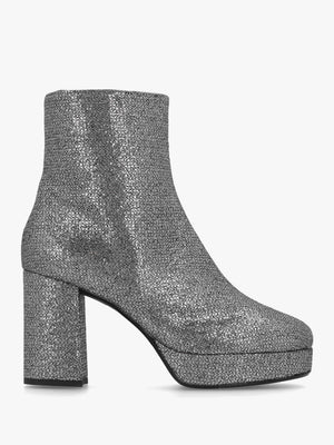 Honey Pewter Glitter Platform Heeled Boots