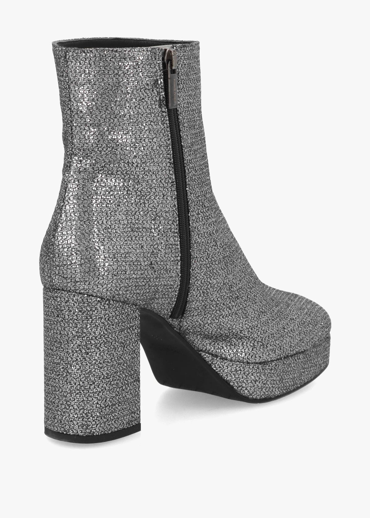 Honey Pewter Glitter Platform Heeled Boots