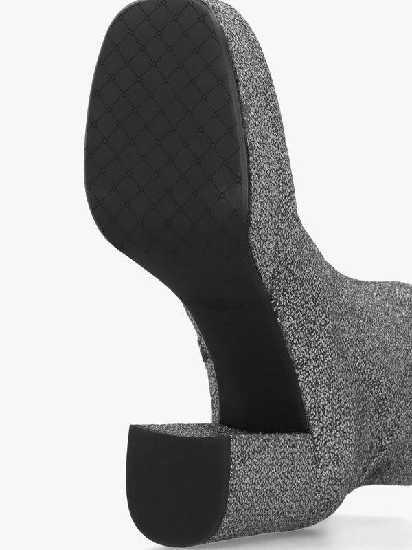 Honey Pewter Glitter Platform Heeled Boots