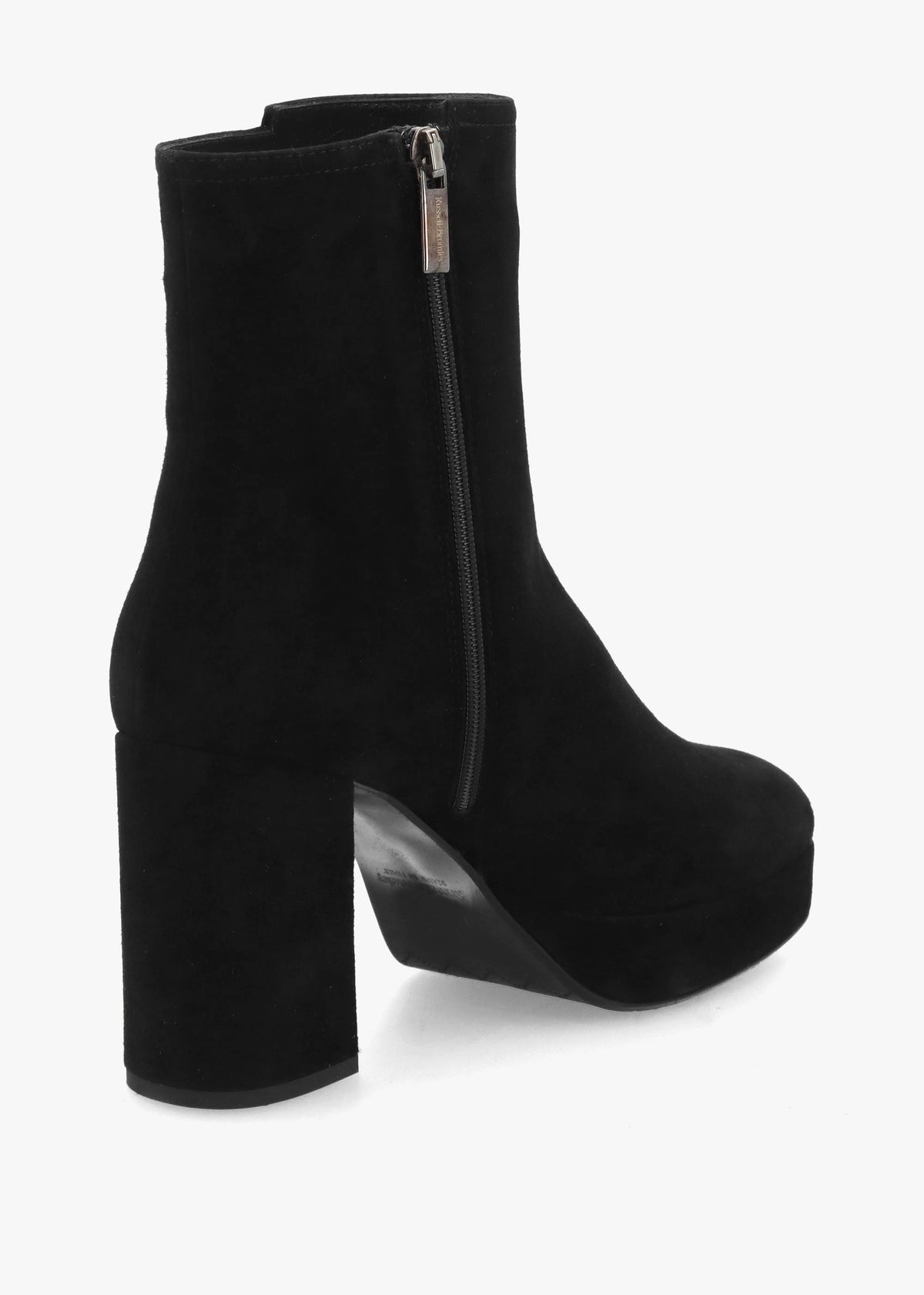 Honey Black Suede Platform Heeled Boots