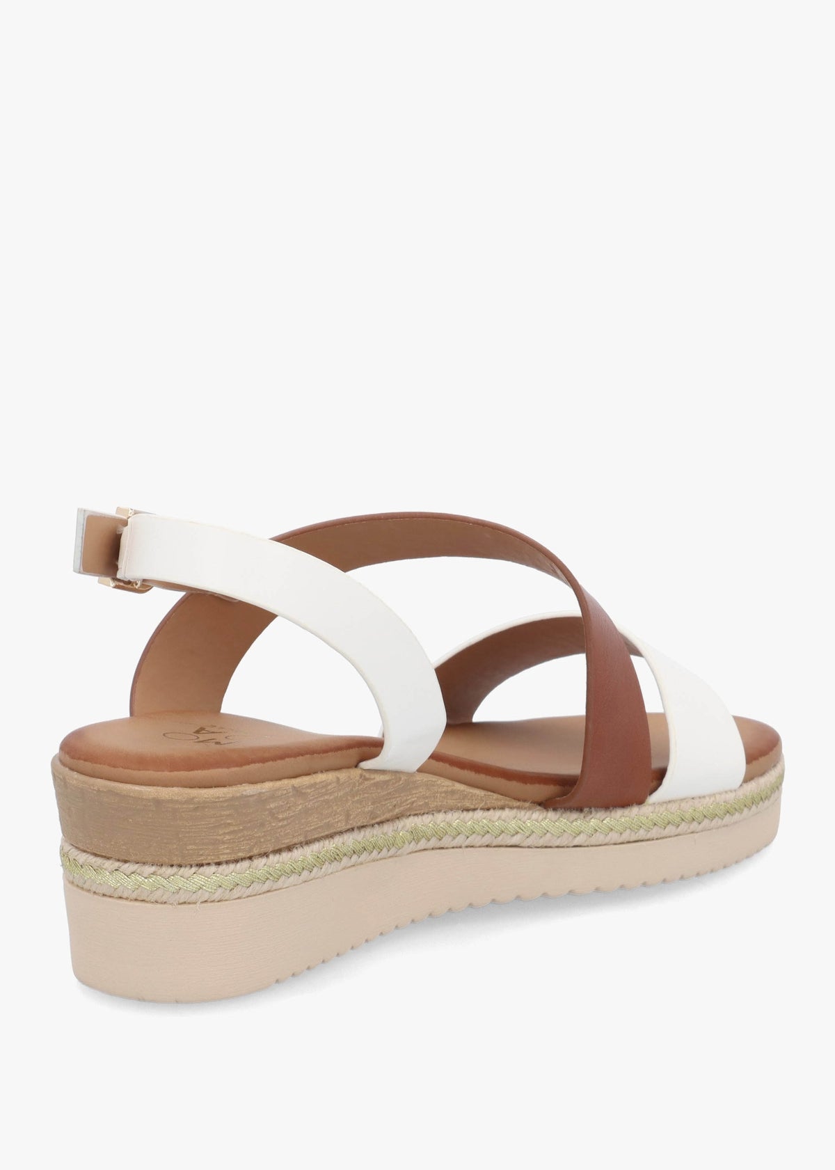 Joani Tan Multi Strappy Low Wedge Sandals