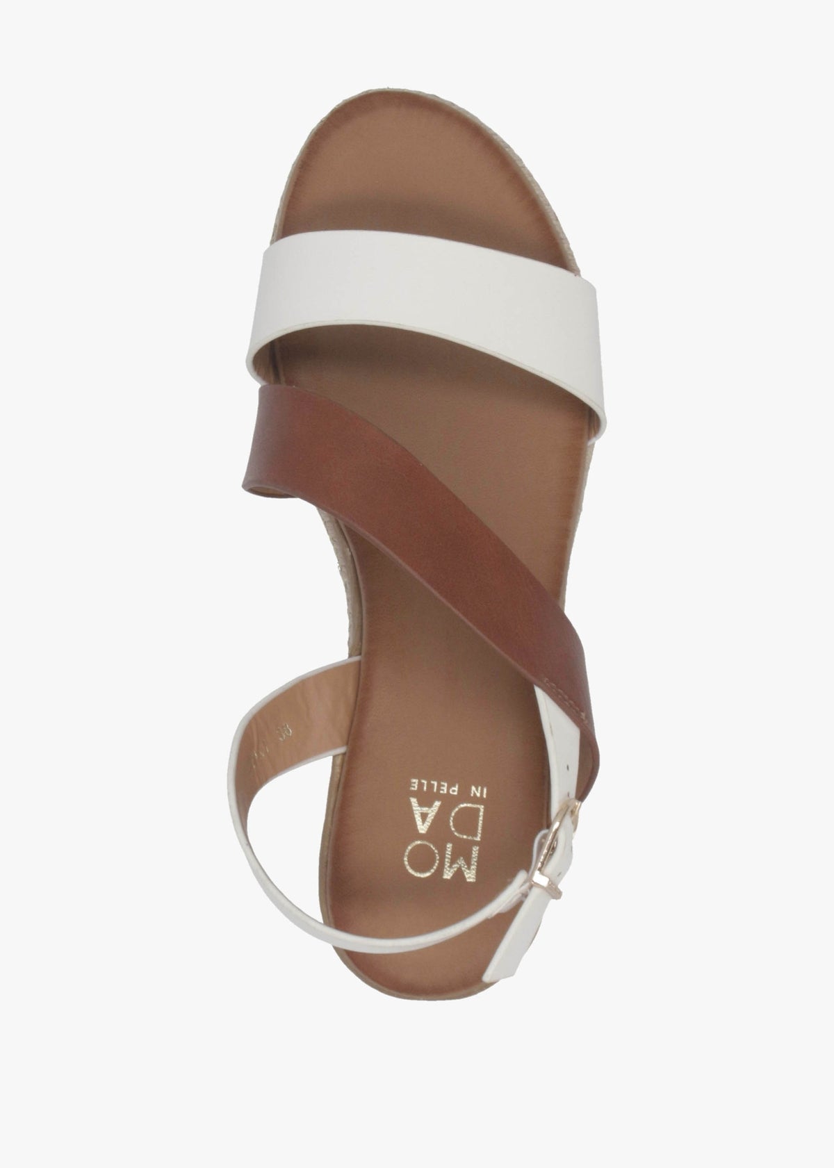 Joani Tan Multi Strappy Low Wedge Sandals