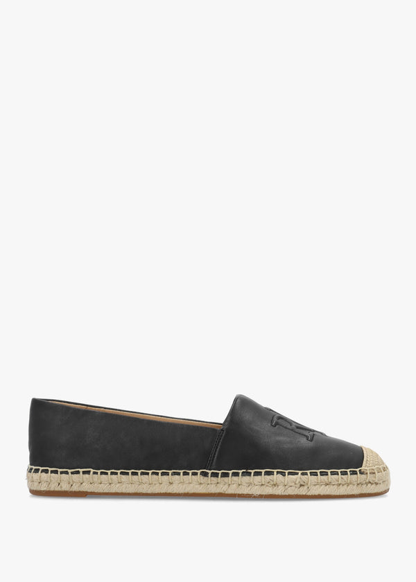 Cameryn Lauren Black Nappa Leather Espadrilles