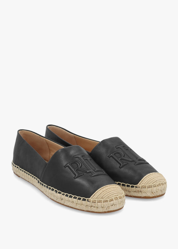 Cameryn Lauren Black Nappa Leather Espadrilles