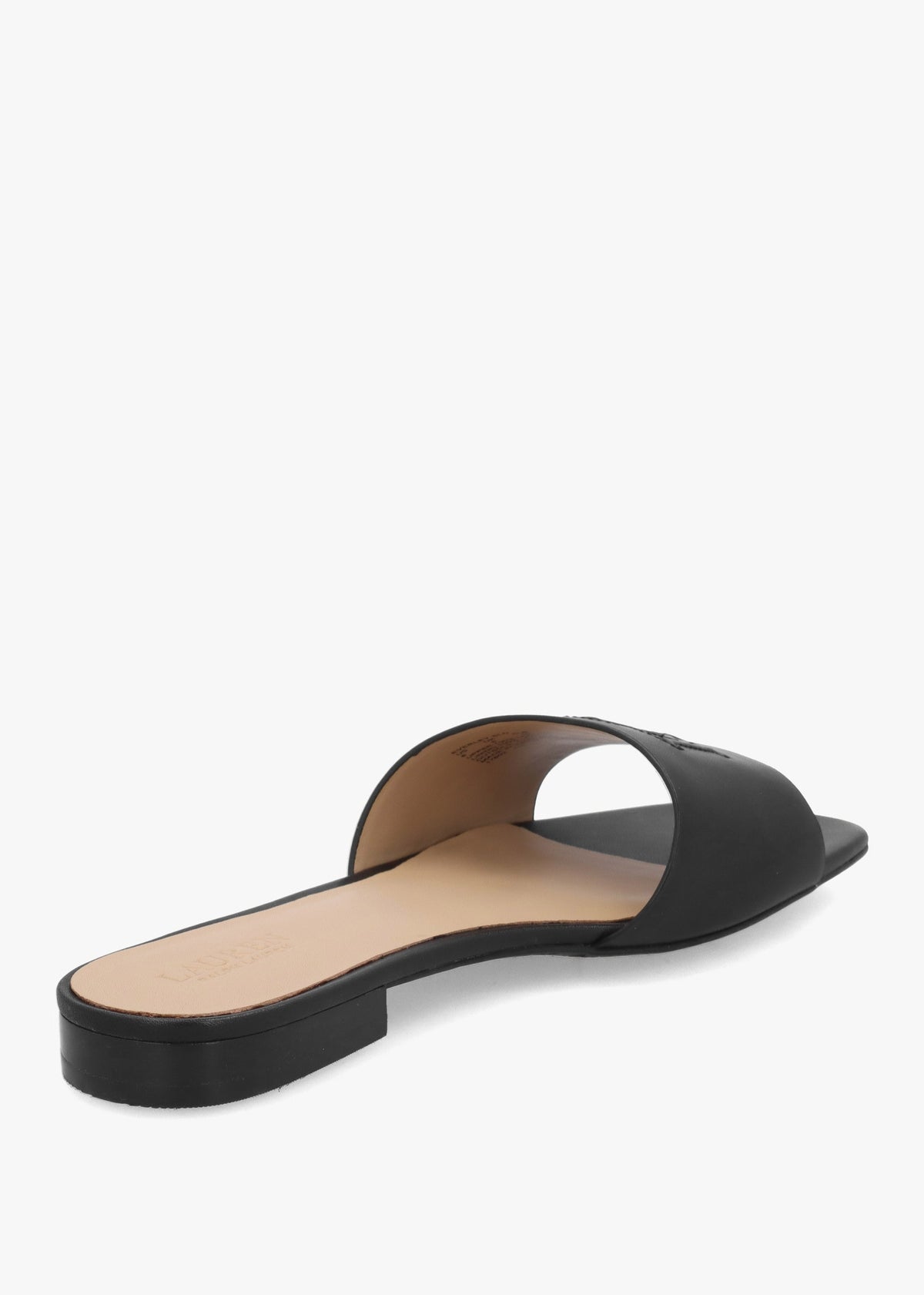 Everley Black Nappa Leather Slide Sandals