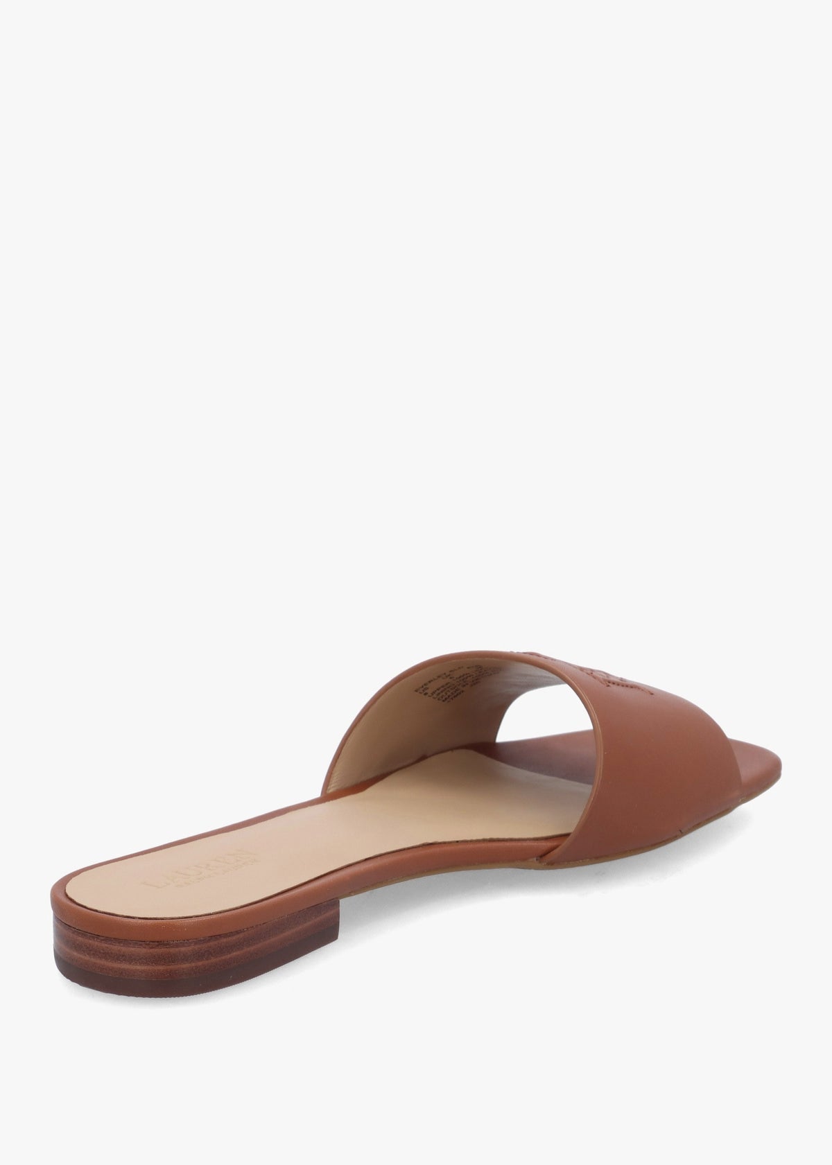 Everley Lauren Tan Nappa Leather Slide Sandals