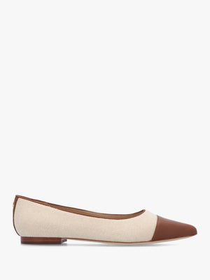 Londyn Bow Natural Lauren Tan Ballerina Pumps