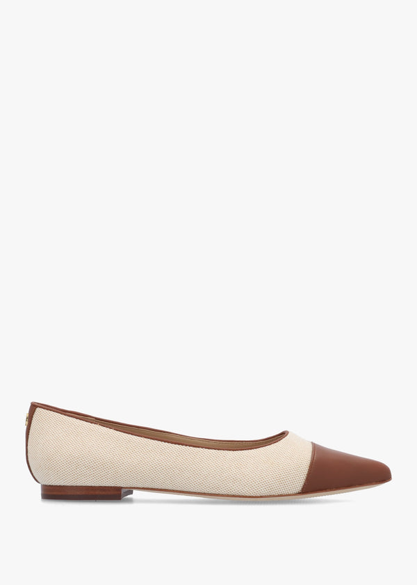 Londyn Bow Natural Lauren Tan Ballerina Pumps