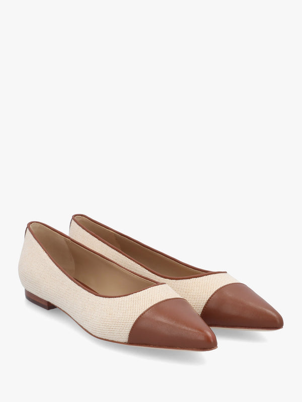 Londyn Bow Natural Lauren Tan Ballerina Pumps