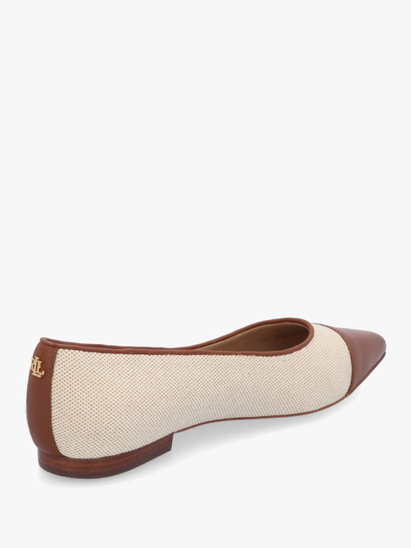 Londyn Bow Natural Lauren Tan Ballerina Pumps