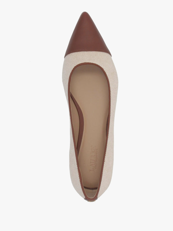 Londyn Bow Natural Lauren Tan Ballerina Pumps