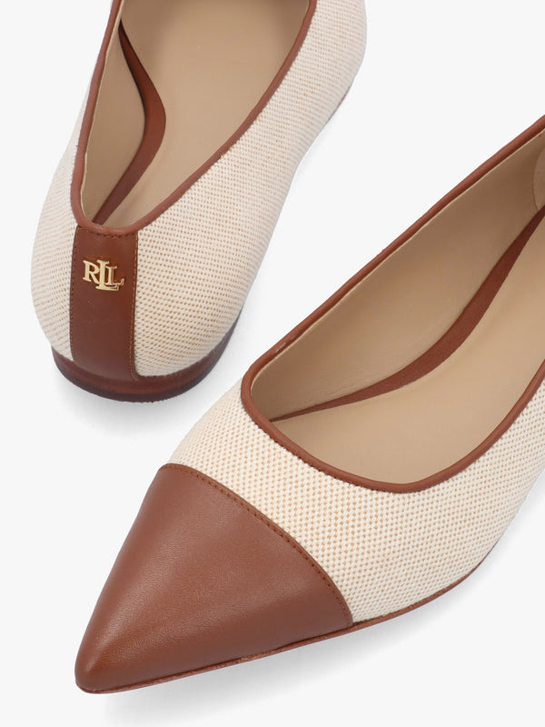 Londyn Bow Natural Lauren Tan Ballerina Pumps