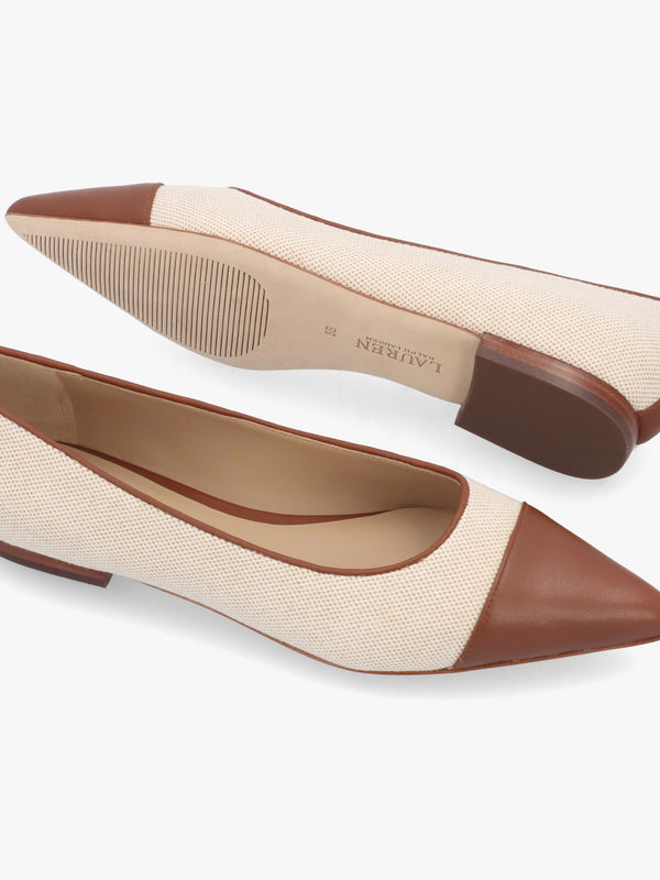 Londyn Bow Natural Lauren Tan Ballerina Pumps