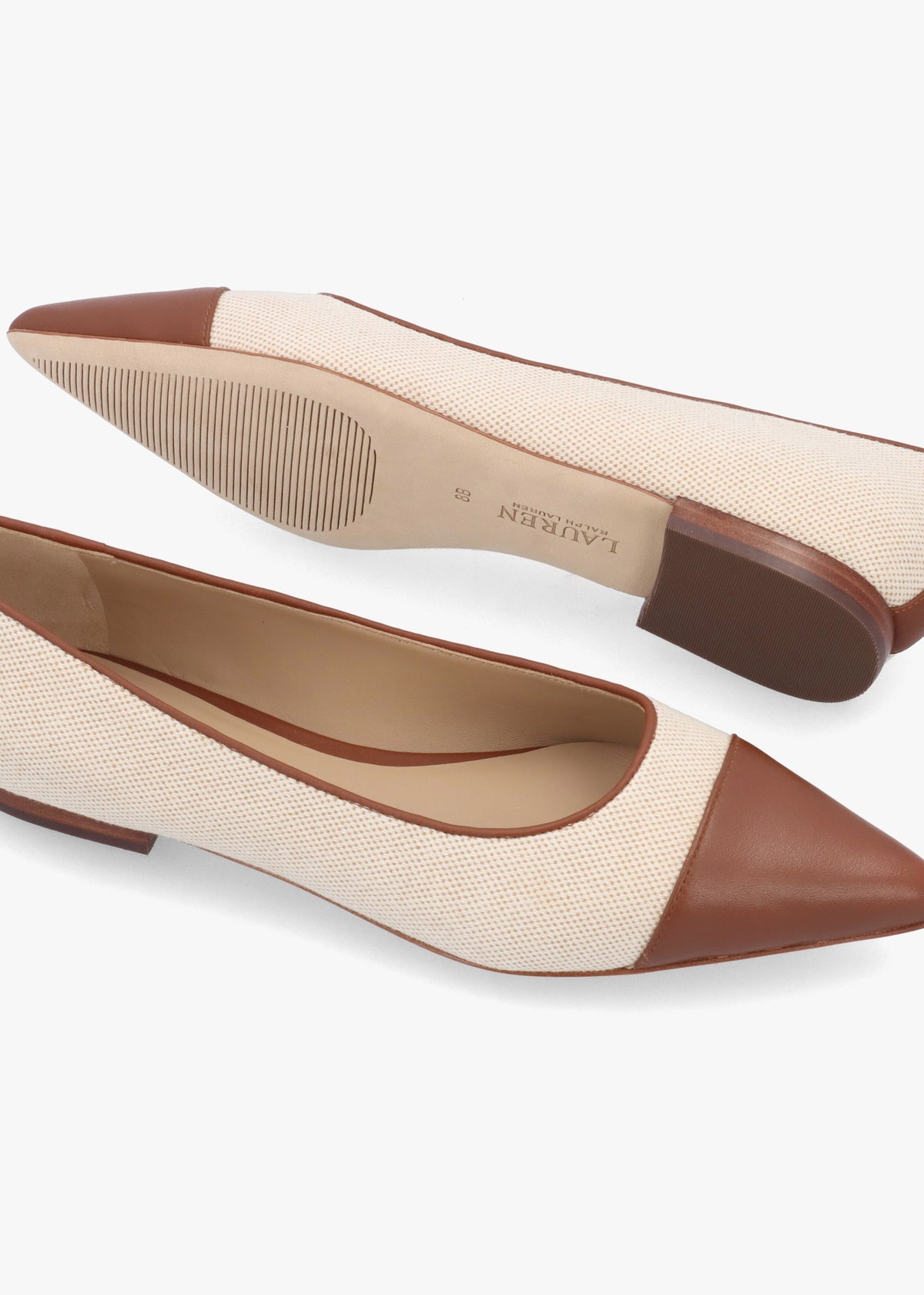 Londyn Bow Natural Lauren Tan Ballerina Pumps