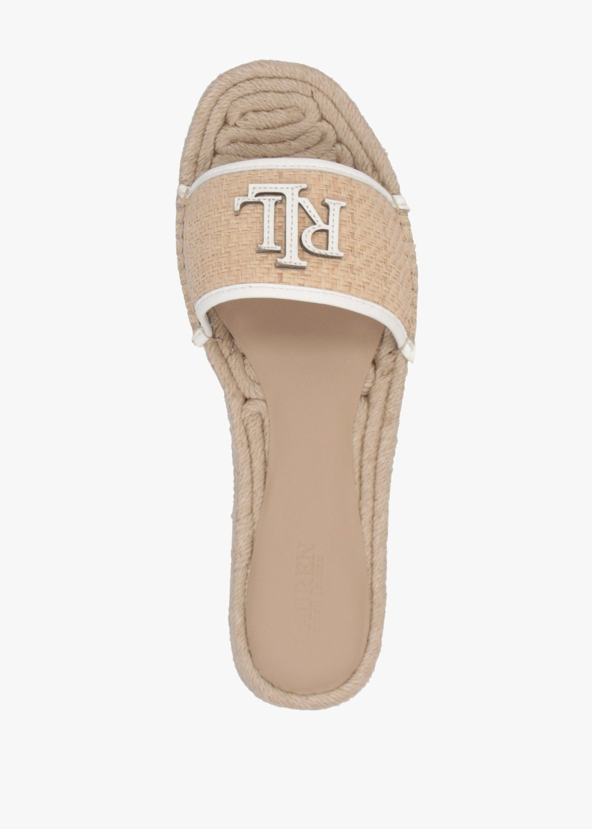 Polly Natural Snow White Leather Trim Raffia Espadrille Mules