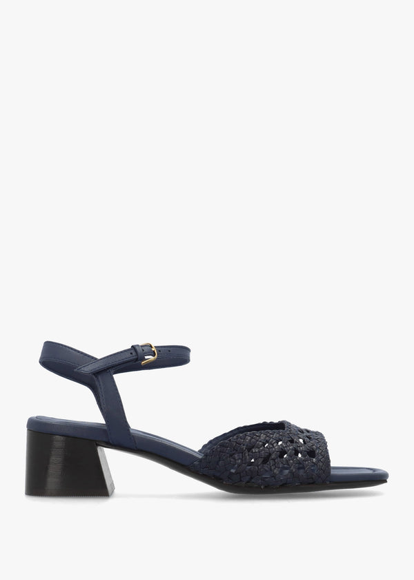 The Camden Naval Leather Woven Low Heel Sandals