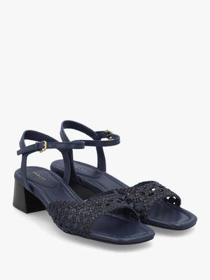 The Camden Naval Leather Woven Low Heel Sandals