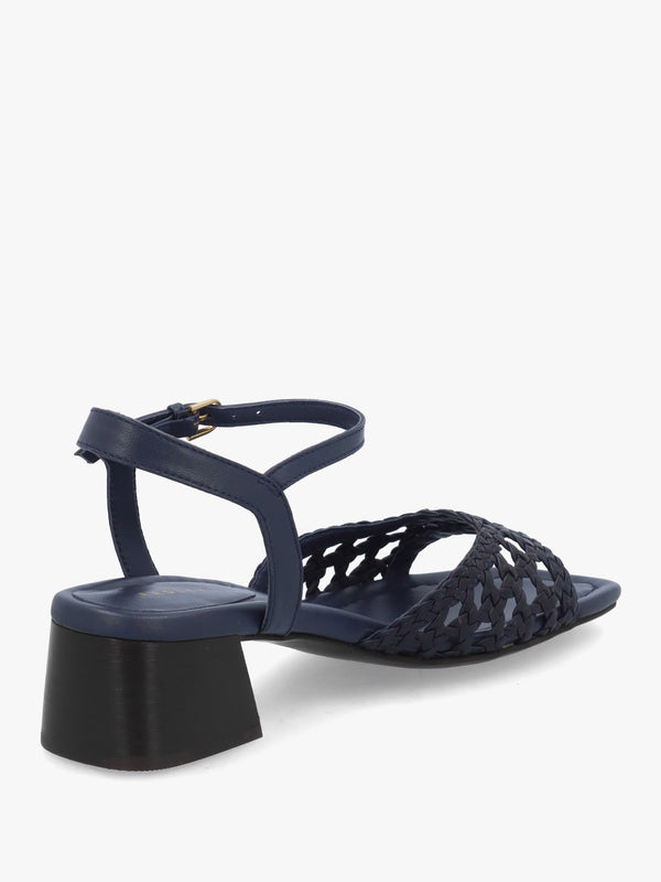 The Camden Naval Leather Woven Low Heel Sandals