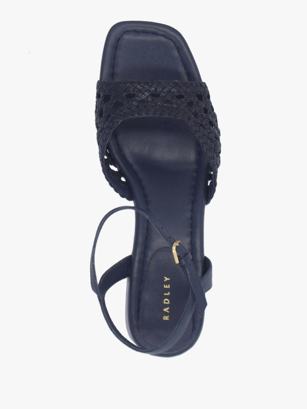 The Camden Naval Leather Woven Low Heel Sandals