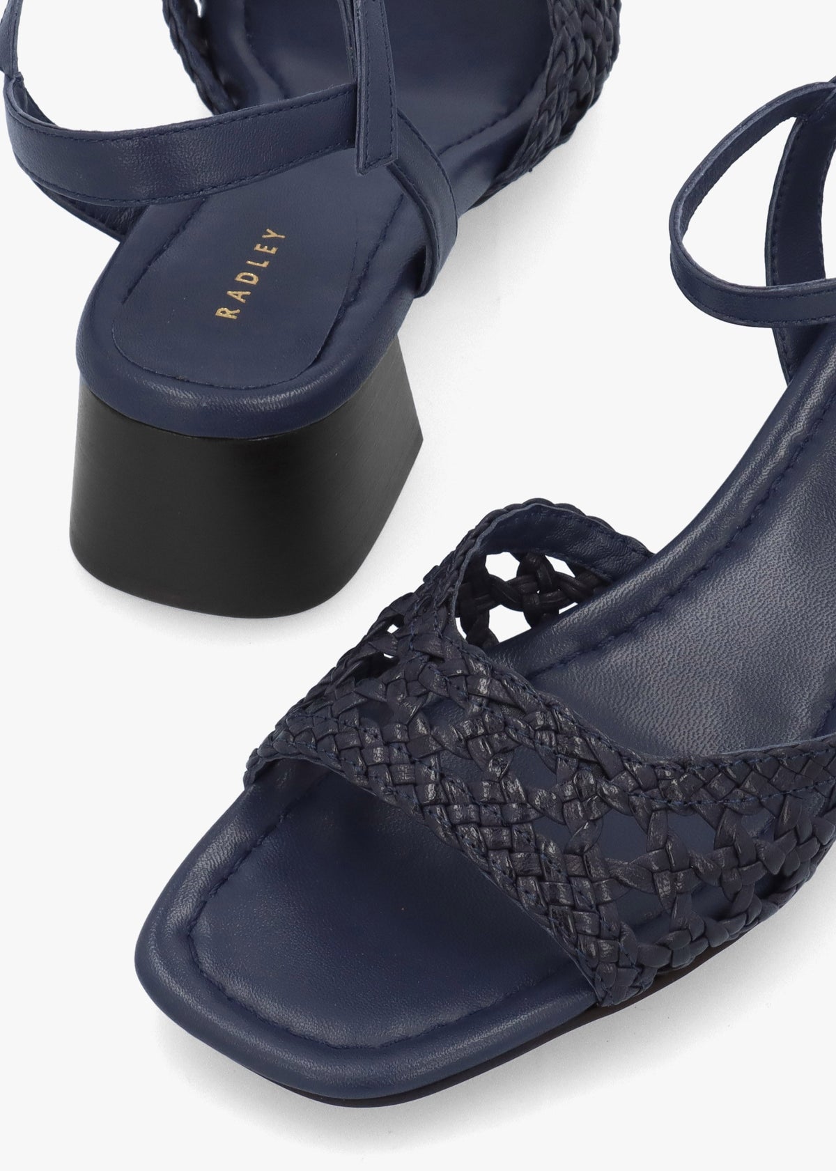The Camden Naval Leather Woven Low Heel Sandals
