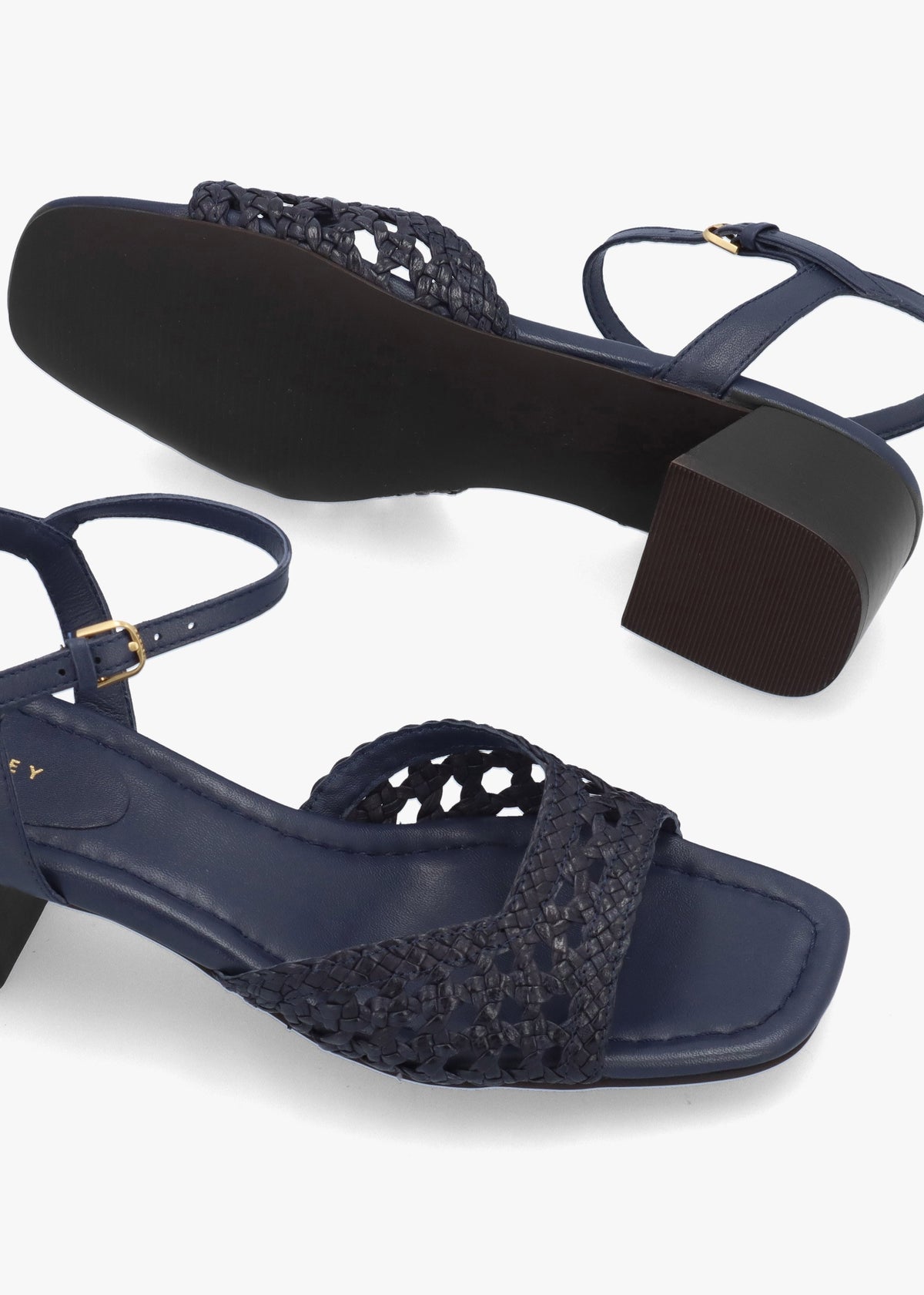 The Camden Naval Leather Woven Low Heel Sandals