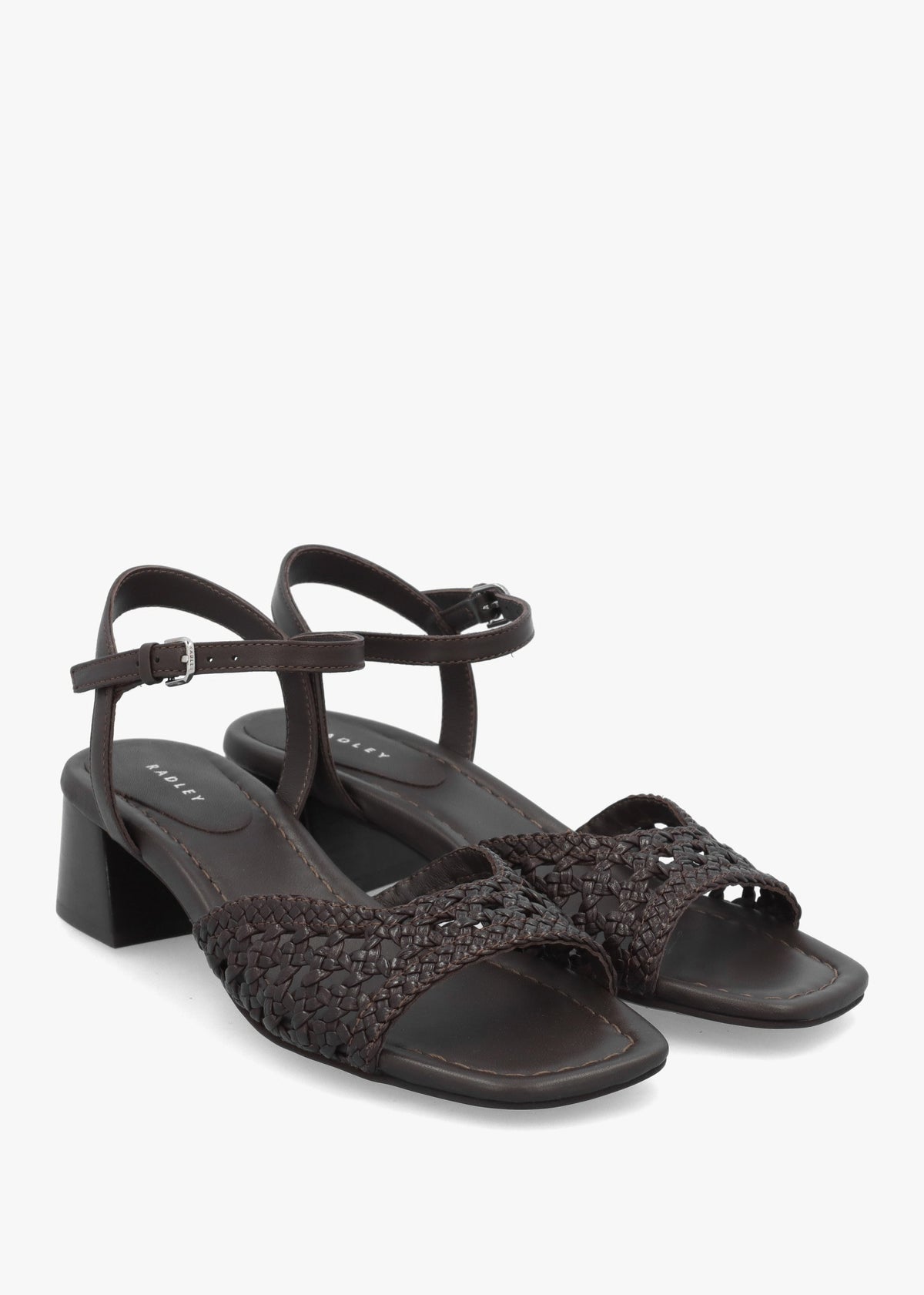 The Camden Chocolate Leather Woven Low Heel Sandals