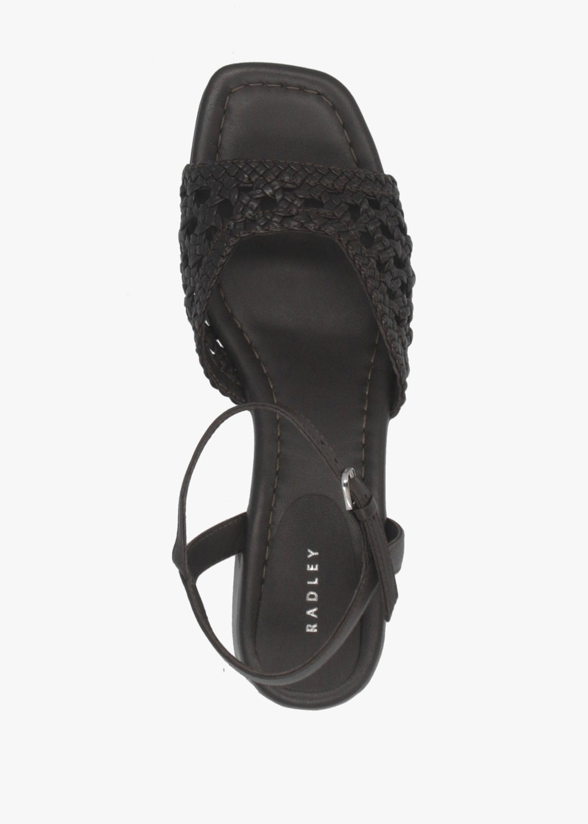 The Camden Chocolate Leather Woven Low Heel Sandals