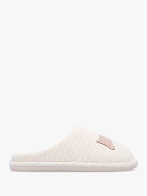 Hadley Jersey Stripe Pale Pink Mule Slippers