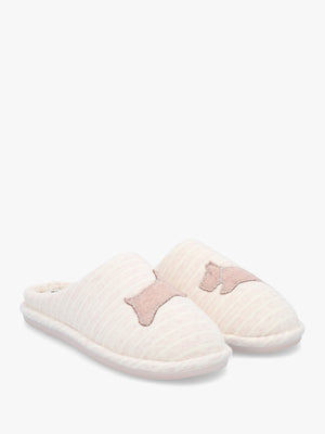 Hadley Jersey Stripe Pale Pink Mule Slippers