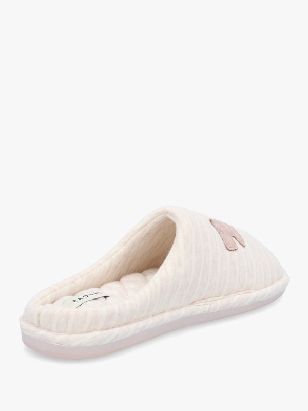 Hadley Jersey Stripe Pale Pink Mule Slippers