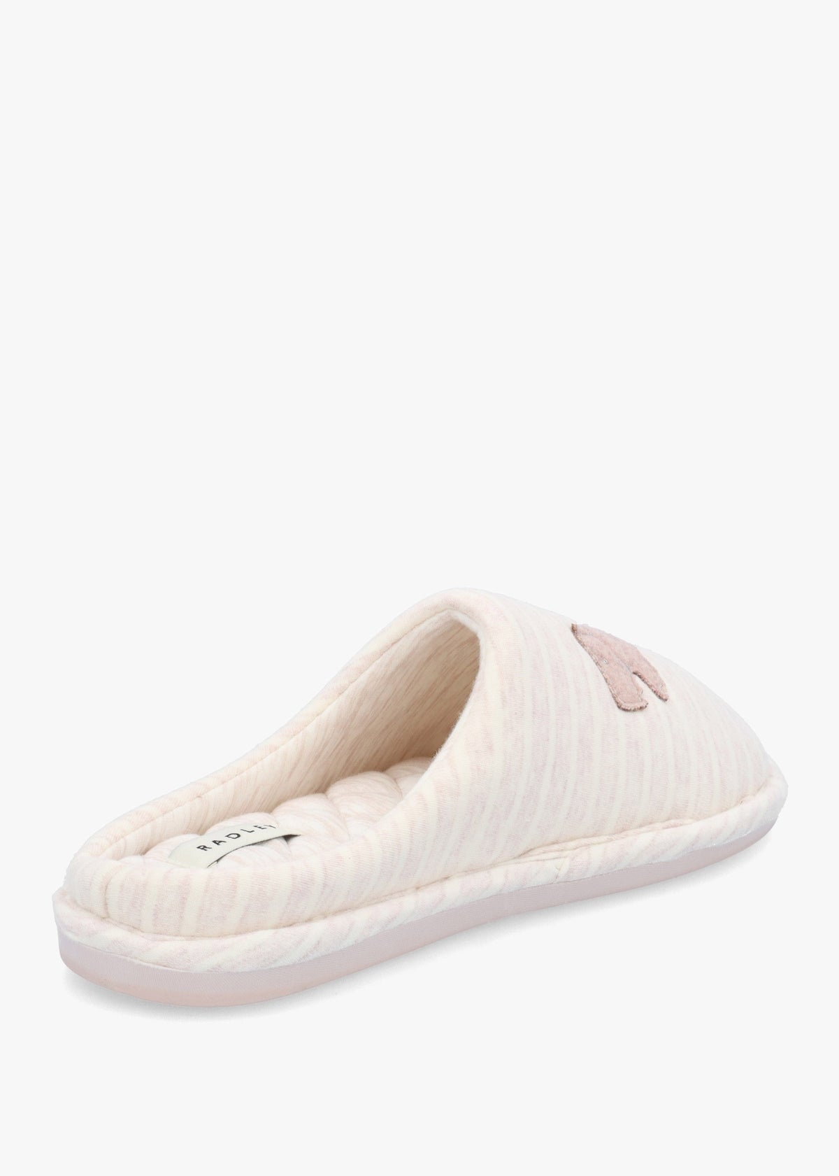 Hadley Jersey Stripe Pale Pink Mule Slippers