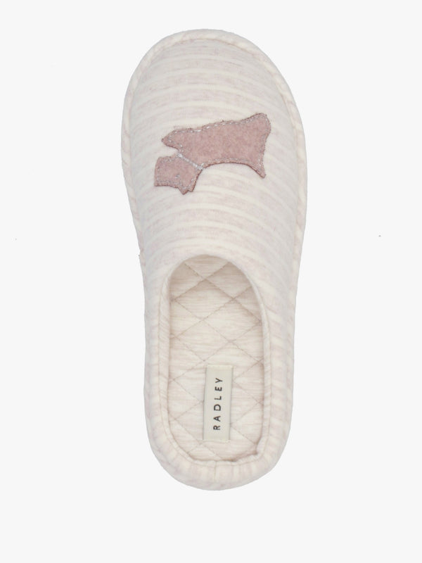 Hadley Jersey Stripe Pale Pink Mule Slippers