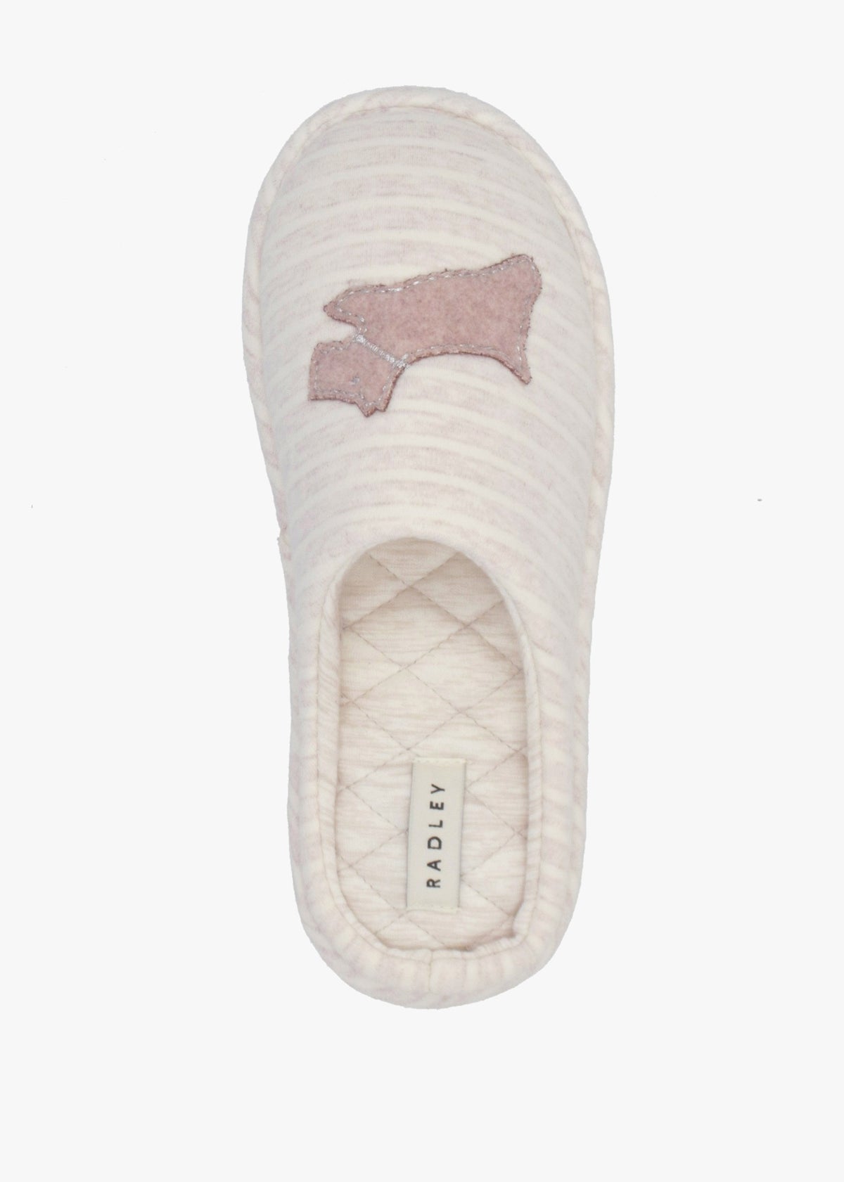 Hadley Jersey Stripe Pale Pink Mule Slippers