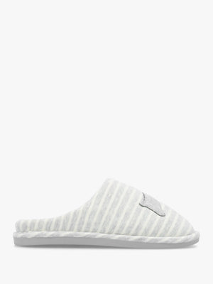 Hadley Jersey Stripe Grey Mule Slippers