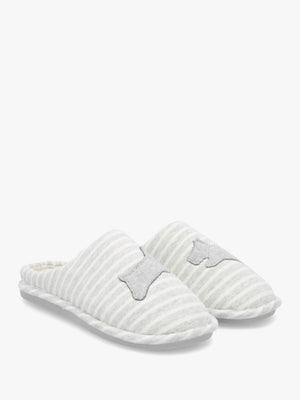 Hadley Jersey Stripe Grey Mule Slippers