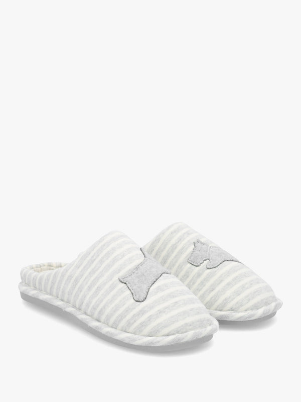 Hadley Jersey Stripe Grey Mule Slippers