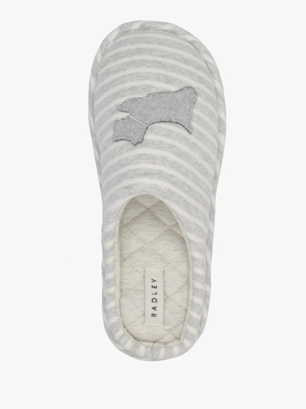 Hadley Jersey Stripe Grey Mule Slippers