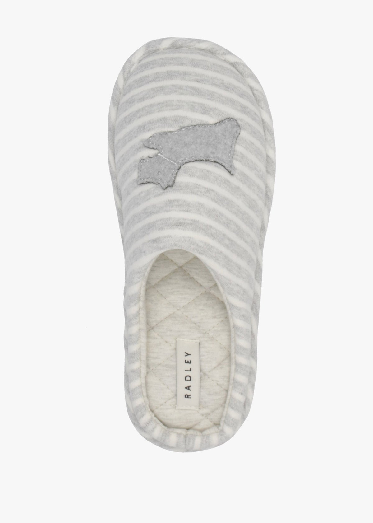 Hadley Jersey Stripe Grey Mule Slippers