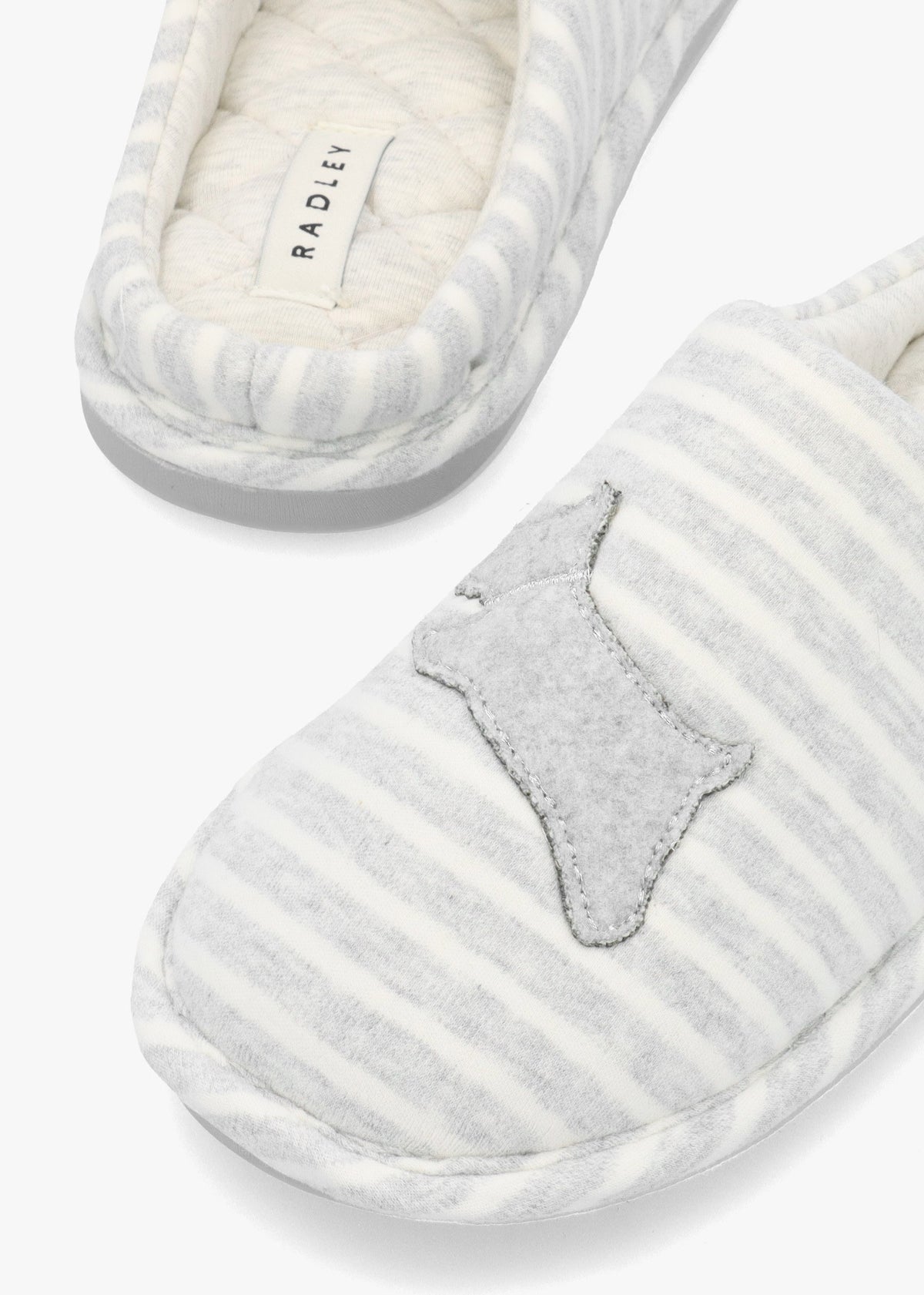 Hadley Jersey Stripe Grey Mule Slippers