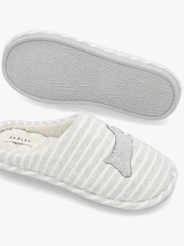 Hadley Jersey Stripe Grey Mule Slippers